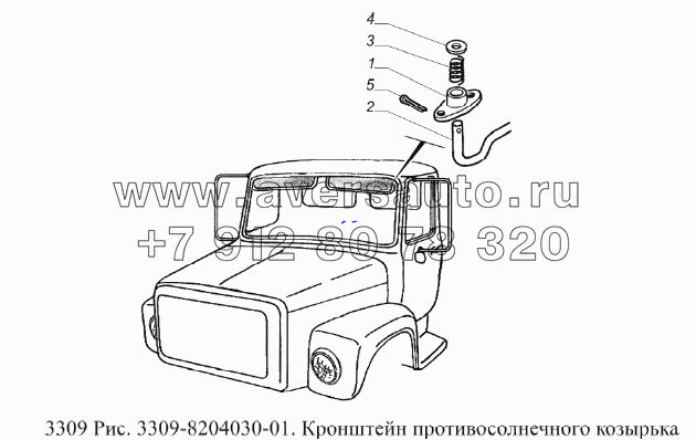 Кронштейн противосолнечного козырька